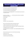 Abnormal Psych Exam 1 with correct answers 2026