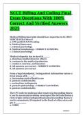 NCCT Medical Billing and Coding Final Exam Review &vert; Practice Questions&comma; Answers & Certification Prep