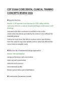 CDT EXAM CORE DENTAL CLINICAL TRAINING CONCEPTS REVIEW 2026&period;