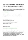 CDT 2 HIGH ACTUAL EXAM SOLVED QUESTIONS&NewLine;COMPLETE PREPARATION RESOURCE