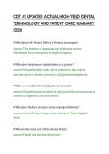 CDT2 ACTUAL EXAM SOLVED QUESTIONS&NewLine;COMPLETE PREPARATION RESOURCE