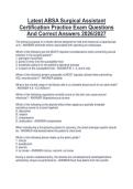 Latest ABSA Surgical Assistant&NewLine;Certification Practice Exam Questions&NewLine;And Correct Answers 2026&sol;2027