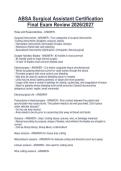 ABSA Surgical Assistant Certification&NewLine;Final Exam Review 2026&sol;2027