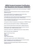 ABSA Surgical Assistant Certification&NewLine;Test Questions And Answers 2026&sol;2027