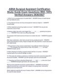 ABSA Surgical Assistant Certification&NewLine;Study Guide Exam Questions With 100&percnt;&NewLine;Verified Answers 2026&sol;2027