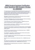 ABSA Surgical Assistant Certification&NewLine;Exam Questions With Answers &lpar;Graded&NewLine;A&plus;&rpar; 2026&sol;2027