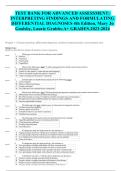 Advanced Assessment 4th Edition Test Bank &vert; Interpreting Findings & Formulating Differential Diagnoses