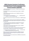 Package deal for ABSA Surgical Assistant Certification ABSA Surgical Assistant Certification Study Guide Exam Questions With 100&percnt; Verified Answers 2026&sol;2027