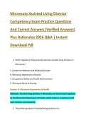 Minnesota Assisted Living Director &NewLine;Competency Exam Practice Questions &NewLine;And Correct Answers &lpar;Verified Answers&rpar; &NewLine;Plus Rationales 2026 Q&A &vert; Instant &NewLine;Download Pdf 