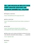 CELL AND MOLECULAR BIOLOGY EXAM SCRIPT UPDATED QUESTIONS AND ACCURATE ANSWERS FULL SOLUTION