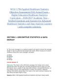 WGU C784 Applied Healthcare Statistics Objective Assessment &lpar;OA&rpar; Actual Exam &ndash; Higher Education Healthcare Analytics Curriculum &ndash; 2026&sol;2027 Academic Year &ndash; Verified Questions and Answers for Advanced Healthcare Statistics and Data Analysis Learners &vert; with