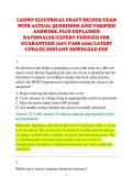 LADWP ELECTRICAL CRAFT HELPER EXAM &NewLine;WITH ACTUAL QUESTIONS AND VERIFIED &NewLine;ANSWERS&comma; PLUS EXPLAINED &NewLine;RATIONALES&sol;EXPERT VERIFIED FOR &NewLine;GUARANTEED 100&percnt; PASS 2026&sol;LATEST &NewLine;UPDATE&sol;INSTANT DOWNLOAD PDF