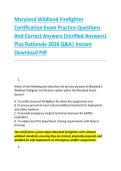 Maryland Wildland Firefighter &NewLine;Certification Exam Practice Questions &NewLine;And Correct Answers &lpar;Verified Answers&rpar; &NewLine;Plus Rationale 2026 Q&A&vert; Instant &NewLine;Download Pdf 