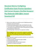 Maryland Marine Firefighting &NewLine;Certification Exam Practice Questions &NewLine;And Correct Answers &lpar;Verified Answers&rpar; &NewLine;Plus Rationale 2026 Q&A&vert; Instant &NewLine;Download Pdf 
