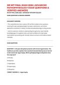 NR 507 FINAL EXAM 2026 &vert; ADVANCED PATHOPHYSIOLOGY EXAM QUESTIONS & VERIFIED ANSWERS