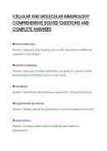 CELLULAR AND MOLECULAR IMMUNOLOGY COMPREHENSIVE SOLVED QUESTIONS AND COMPLETE ANSWERS&period;pdf&NewLine;&NewLine;