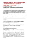 VA ACCREDITATION EXAM 2026 &vert; VETERANS AFFAIRS CLAIMS AGENT PRACTICE QUESTIONS & ANSWERS