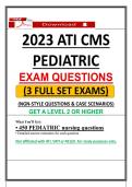 ATI CMS Pediatric Exam &vert; 5 Set Exams &vert; NGN Questions & Case Scenarios