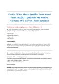 Florida LP Gas Master Qualifier Exam Actual Exam 2026&sol;2027 &vert; Questions with Verified Answers &vert; 100&percnt; Correct &vert; Pass Guaranteed