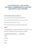 ANAT 260 EXAM 1&colon; ADVANCED&NewLine;ANATOMY COMPREHENSIVE REVIEW&NewLine;QUESTIONS AND ANSWERS