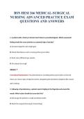 BSN HESI 266 MEDICAL-SURGICAL&NewLine;NURSING ADVANCED PRACTICE EXAM&NewLine;QUESTIONS AND ANSWERS