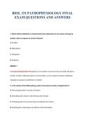 BIOL 331 PATHOPHYSIOLOGY FINAL&NewLine;EXAM QUESTIONS AND ANSWERS