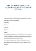 BIOL 331 &vert; BIOL331 FINAL EXAM&colon;&NewLine;PATHOPHYSIOLOGY QUESTIONS AND&NewLine;ANSWERS