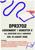DPR3702 Assignment 1 Semester 2 MEMO &vert; Due 19 August 2026