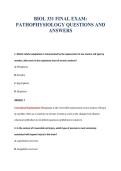 BIOL 331 FINAL EXAM&colon;&NewLine;PATHOPHYSIOLOGY QUESTIONS AND&NewLine;ANSWERS