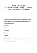 NU606 ADVANCED&NewLine;PATHOPHYSIOLOGY EXAM 1 VERSION&NewLine;1 QUESTIONS AND ANSWERS