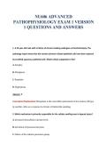 NU606 ADVANCED&NewLine;PATHOPHYSIOLOGY EXAM 1 VERSION&NewLine;1 QUESTIONS AND ANSWERS