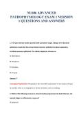 NU606 ADVANCED&NewLine;PATHOPHYSIOLOGY EXAM 1 VERSION&NewLine;1 QUESTIONS AND ANSWERS