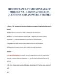 BIO 189 EXAM 1&colon; FUNDAMENTALS OF&NewLine;BIOLOGY V2 - ARIZONA COLLEGE&period;&NewLine;QUESTIONS AND ANSWERS&period; VERIFIED