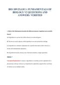 BIO 189 EXAM BUNDLE QUESTIONS WITH VERIFIED ANSWERS