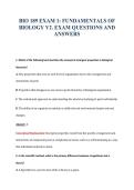 BIO 189 EXAM 1&colon; FUNDAMENTALS OF&NewLine;BIOLOGY V2&period; EXAM QUESTIONS AND&NewLine;ANSWERS