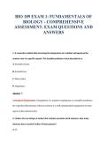 BIO 189 EXAM 1&colon; FUNDAMENTALS OF&NewLine;BIOLOGY - COMPREHENSIVE&NewLine;ASSESSMENT&period; EXAM QUESTIONS AND&NewLine;ANSWERS
