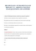BIO 189 EXAM BUNDLE QUESTIONS WITH VERIFIED ANSWERS