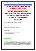 Colibri Real Estate Express Final Exam Prep 2026-2027 &vert; 250&plus; Practice Questions with Verified Answers & Detailed Rationales &vert; Complete Study Guide