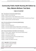 Test Bank For Community&sol;Public Health Nursing&colon; Promoting the Health of Populations&comma; 8th Edition by Mary A&period; Nies&comma; Melanie McEwen