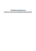 ATI RN Mental Health Nursing&NewLine;Questions & Answers&vert; Latest Update&vert; Guaranteed Pass&NewLine;