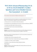 WGU D116 Advanced Pharmacology OA ACTUAL EXAM 2026&sol;2027 &vert; 70 Verified Questions Detailed Answers &vert; Verified Q&A &vert; Pass Guaranteed - A&plus; Graded&NewLine;&NewLine;