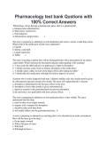 Pharmacology test bank Qustions with 100&percnt; Correct Answers