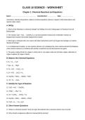 Chemical reactions and equations questions 