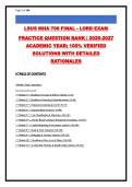 LSUS MHA 706 FINAL - LORD EXAM PREP &vert; 275&plus; PRACTICE QUESTIONS WITH VERIFIED ANSWERS & RATIONALES &vert; UPDATED 2026-2027 &vert; COMPLETE COVERAGE OF HEALTHCARE ADMINISTRATION & FINANCE