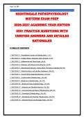 NIGHTINGALE PATHOPHYSIOLOGY EXAM PREP &vert; 245&plus; PRACTICE QUESTIONS WITH VERIFIED ANSWERS & RATIONALES &vert; UPDATED 2026-2027 &vert; COMPLETE COVERAGE OF ALL MAJOR TOPICS FOR NURSING & MEDICAL STUDENTS