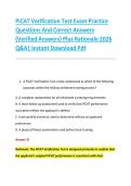 PiCAT Verification Test Exam Practice &NewLine;Questions And Correct Answers &NewLine;&lpar;Verified Answers&rpar; Plus Rationale 2026 &NewLine;Q&A&vert; Instant Download Pdf 