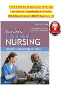 TEST BANK for Fundamentals of Nursing &NewLine;Concepts and Competencies for Practice  &NewLine;10th Edition Craven &vert; 2026&sol;27Chapters 1 - 43 
