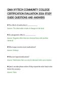 QMA IVYTECH COMMUNITY COLLEGE&NewLine;CERTIFICATION EVALUATION 2026 STUDY&NewLine;GUIDE QUESTIONS AND ANSWERS