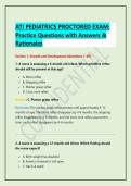 ATI PEDIATRICS PROCTORED EXAM&colon; Practice Questions with Answers & Rationales