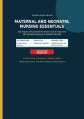 MATERNAL AND NEONATAL NURSING ESSENTIALS&colon; 250 High-Yield Practice Questions with Verified Answers & Detailed Rationales &vert; Latest 2026&sol;2027 Edition &vert; Graded A&plus; &vert; Maternal-Newborn Nursing Exam Prep